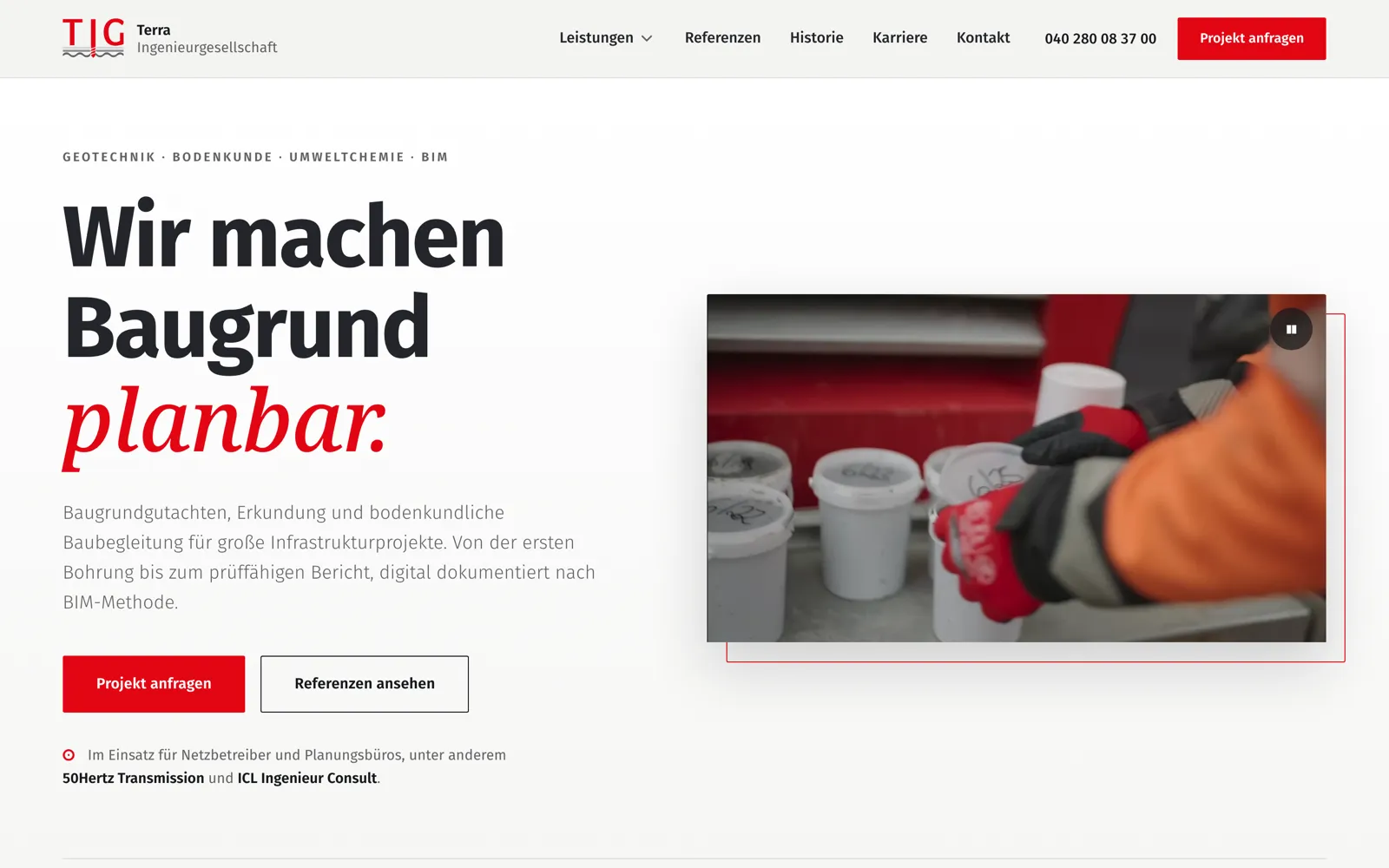 Website terra-ing.de auf dem Laptop