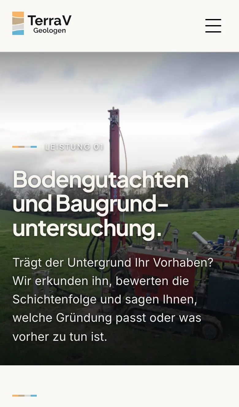 Seite Bodengutachten auf dem Telefon