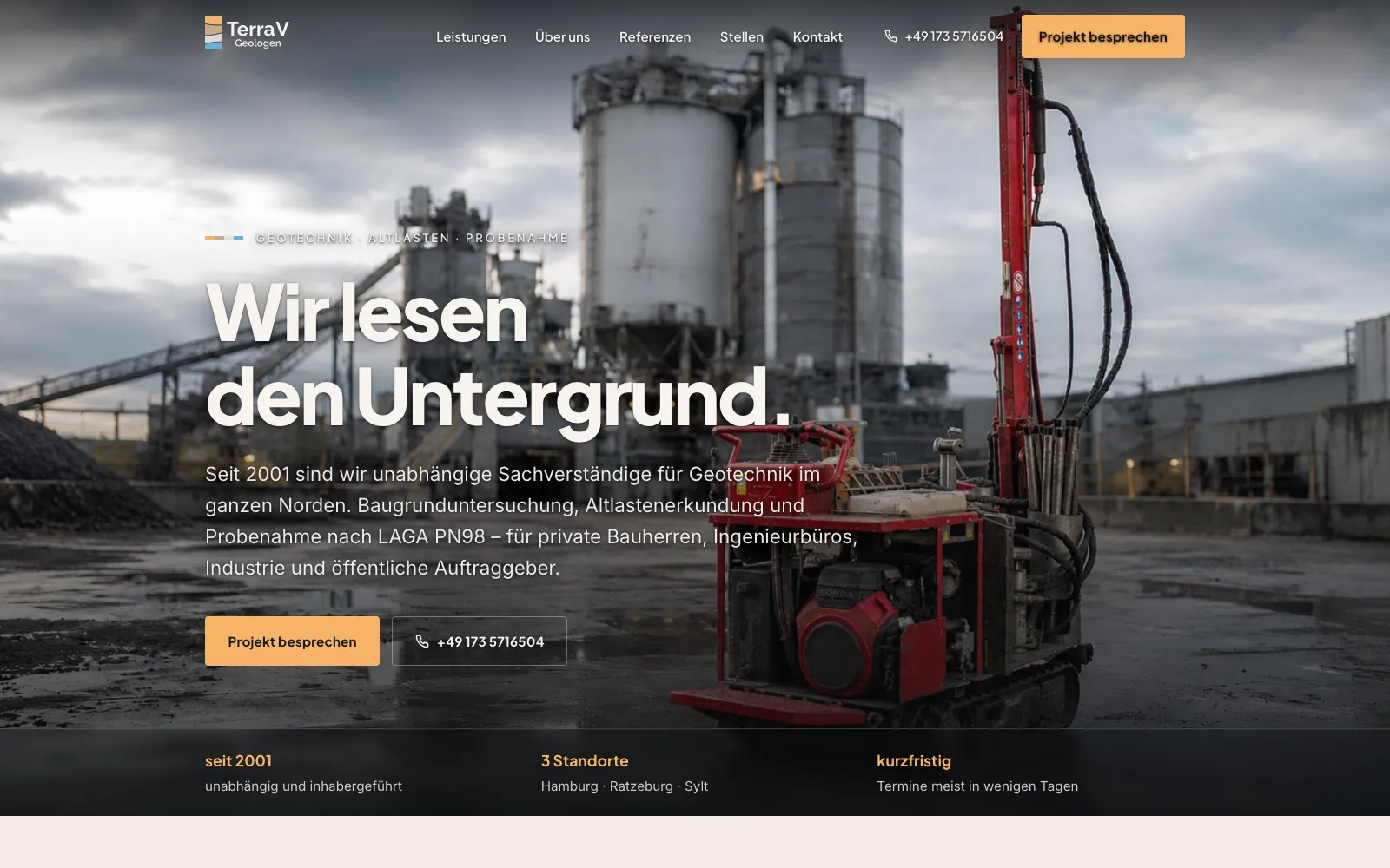 Website terrav.de auf dem Laptop