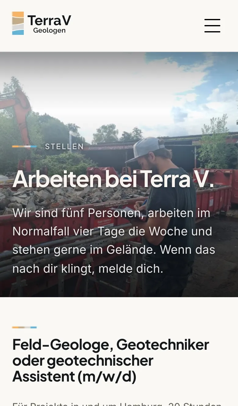 Stellenbereich auf dem Telefon