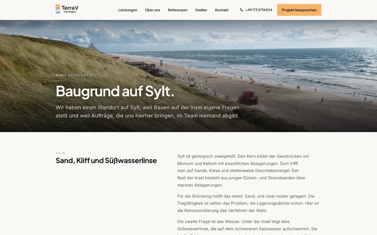Standortseite Sylt auf terrav.de